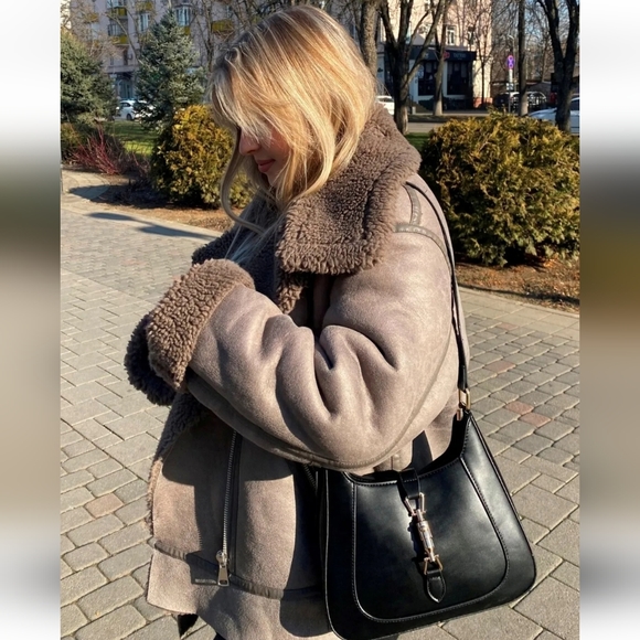 NWT ZARA DOUBLE FACED FAUX SHEARLING FUR JACKET - Picture 5 of 16